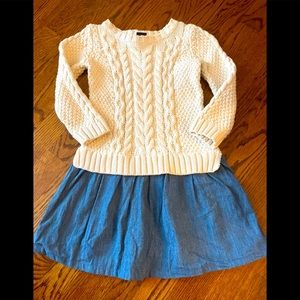 Toddler Girls Gap Sweater Chambray Dress Size 4